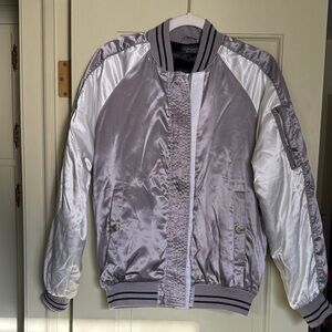 Topshop Metallic Bomber Jacket